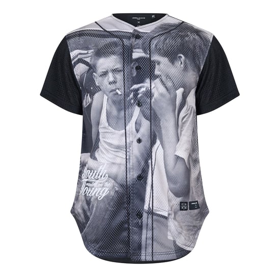 Men's Criminal Damage Youth Baseball Top in Black - Image 1