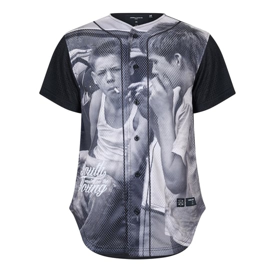 Men's Criminal Damage Youth Baseball Top in Black - Image 2