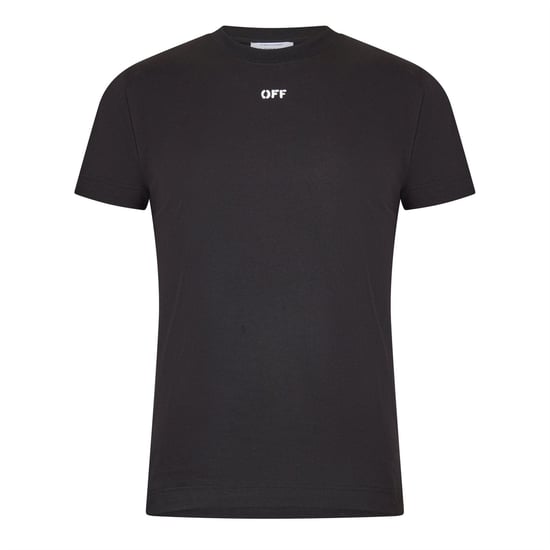 Men's Off White Slim Fit T Shirt in Black - Image 1