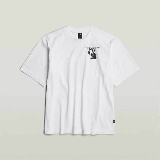 Men's G Star Industrial Regular Fit Crew Neck T-Shirt in White - Image 1