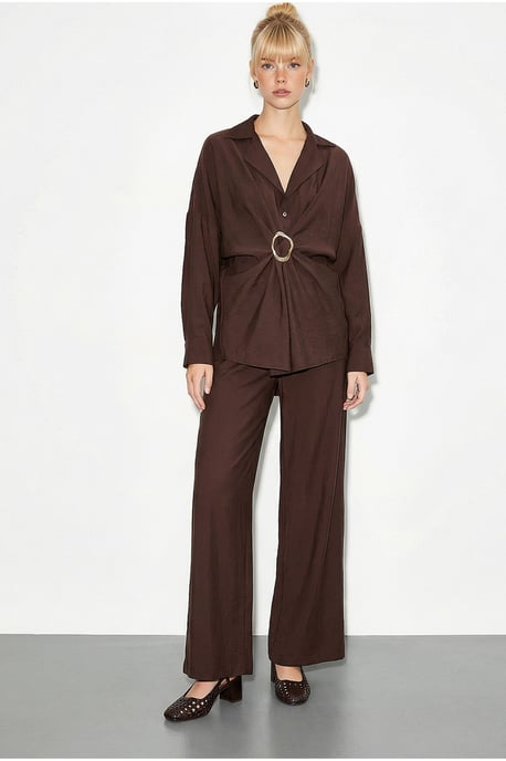 Oversized Button-Up Shirt en Wijde Pantalon Set - Image 2