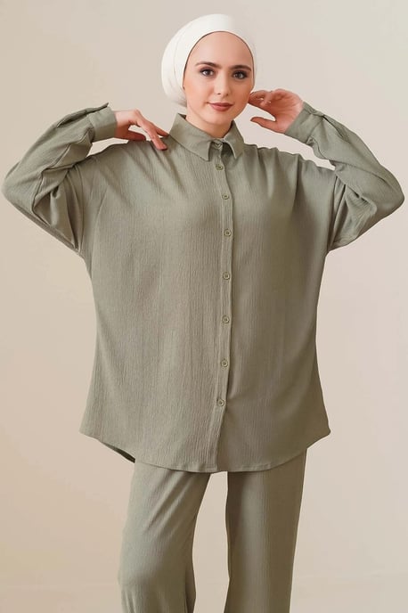 Oversized Skjorta & Byxor Tvådelat Set - Image 3