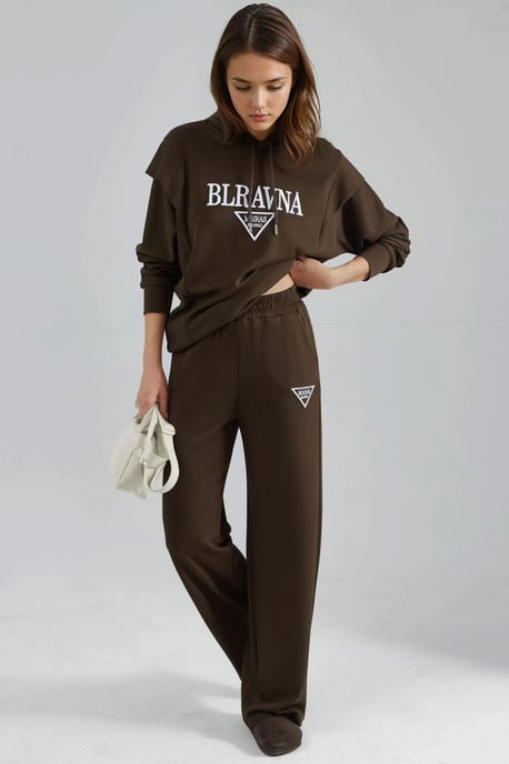 Modal Touch Embroidered Hooded Two-Piece Set - Image 1