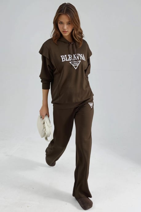 Modal Touch Embroidered Hooded Two-Piece Set - Image 5