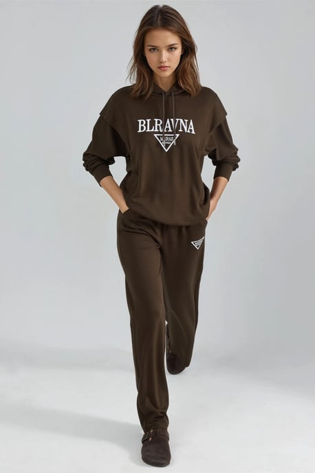 Modal Touch Embroidered Hooded Two-Piece Set - Image 6