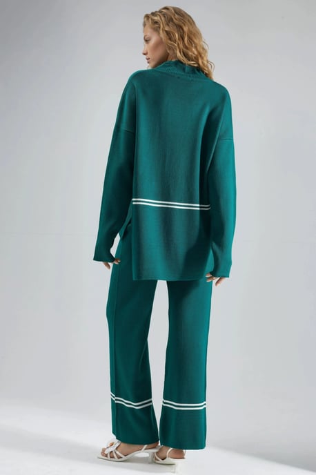 Randig Ribbad Stickad Koord Set - Image 3