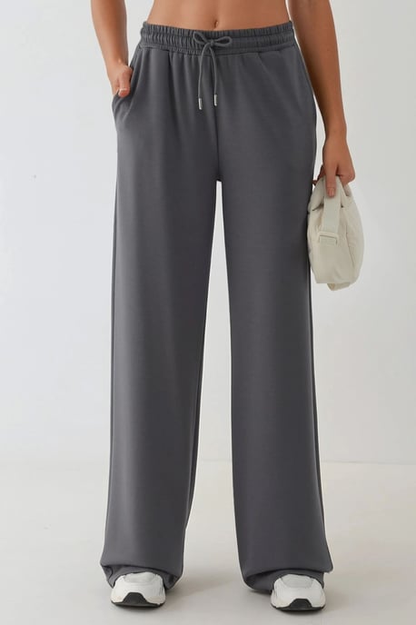 Modal Touch Basic Sweatshirt & Wide Leg Pants Two-Piece Coord Set - Image 4