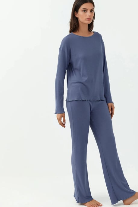 Högmidjad långärmad pyjamasset - Image 4