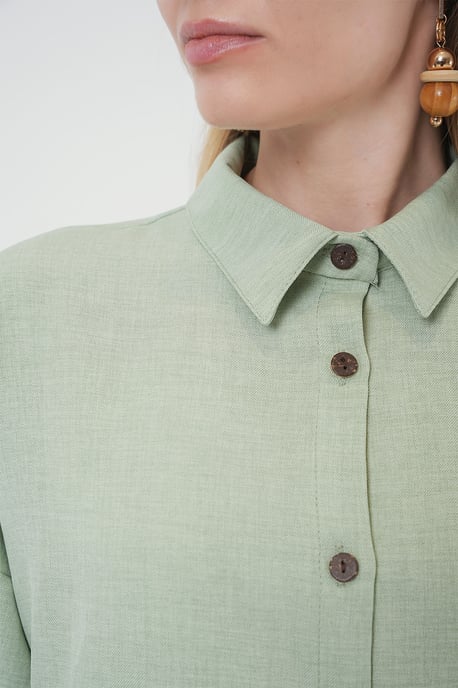 Linnenmix Lange Mouwen Shirt en Broek Set - Image 5