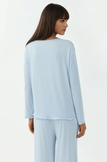 Mysig Avslappnad Passform Långärmad Pyjamas Set - Image 6