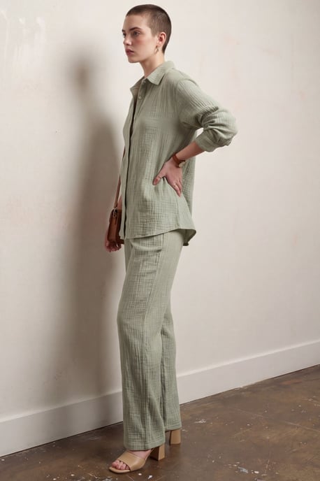 Muslin stof twee-delige set met shirt en broek - Image 2