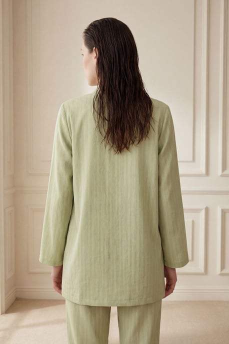 Gestreept Twee-Delig Co-Ord Set met Open Kraag - Image 2