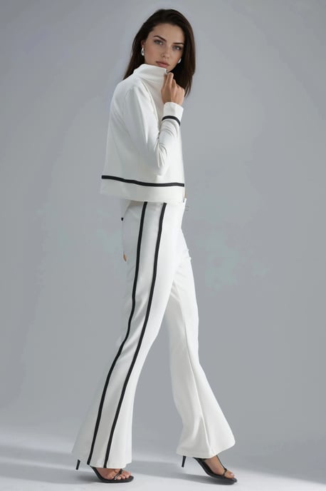 Modal Touch Zippered Sweatshirt & Flare Pants Two-Piece Set - Image 2