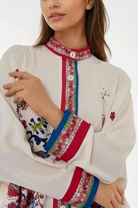 Geprinte Hoge Taille Kimono-Broek Co-ord Set - Image 5