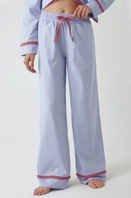 Hemdkragen Katoenen Geruite Pyjama Set - Image 2