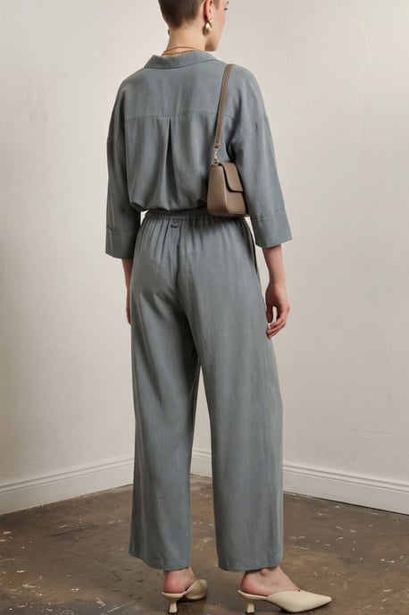 Tencel Twee-delige Set met Strikdetail - Image 3
