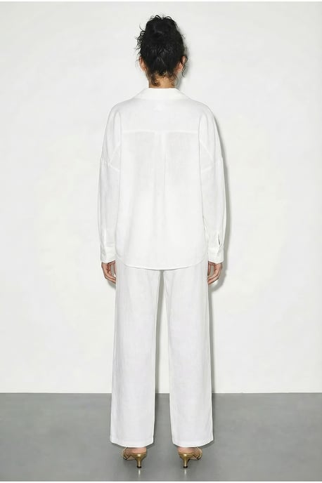 Oversized Button-Up Shirt en Wijde Pantalon Set - Image 5