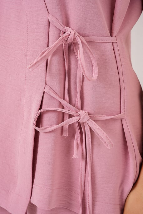 V-hals Textuur Twee-Stuks Co-ord Set - Image 5