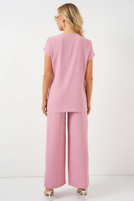 V-hals Textuur Twee-Stuks Co-ord Set - Image 6