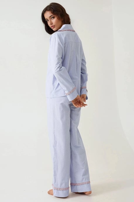 Overhemdkraag Katoenen Geruite Pyjama Set - Image 5
