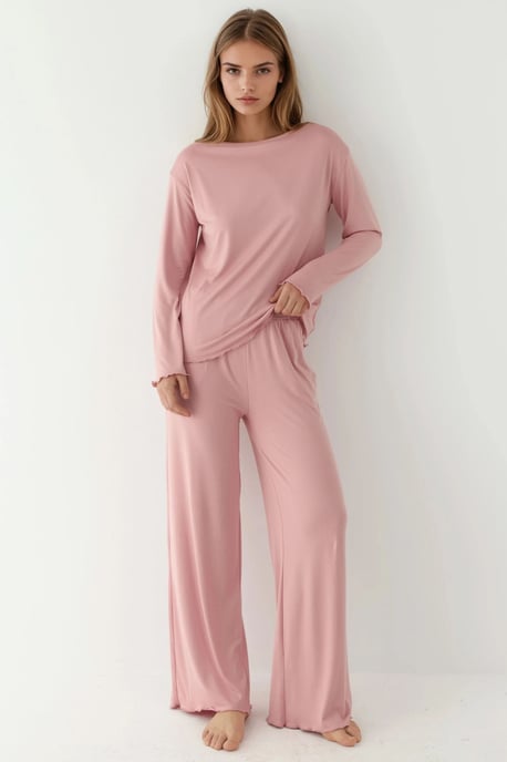 Gezellige Relaxed Fit Lange Mouwen Pyjama Set - Image 2