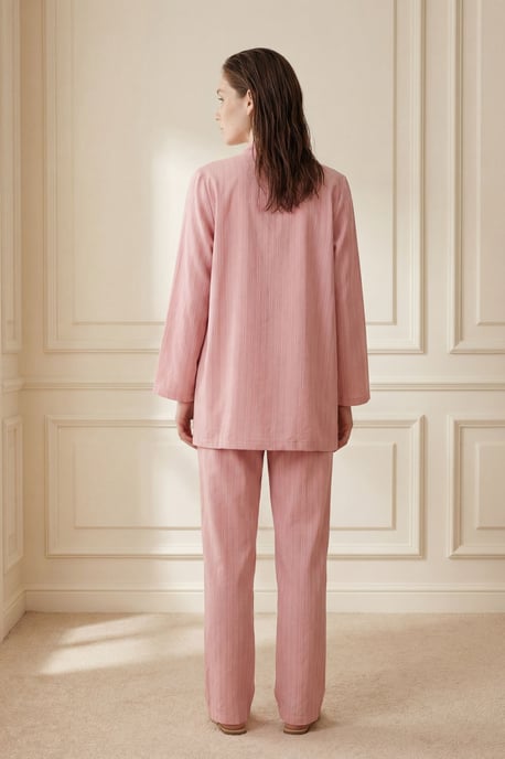Gestreept Twee-Delig Co-Ord Set met Open Kraag - Image 2