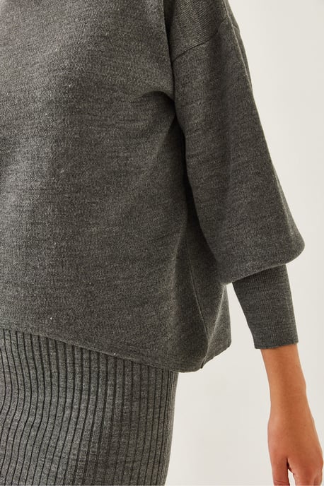 Ribbade Turtleneck Stickade Koord Set - Image 3