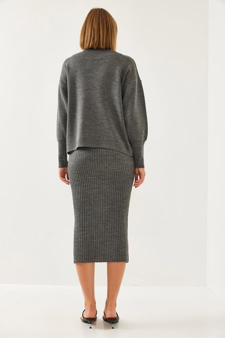Ribbade Turtleneck Stickade Koord Set - Image 4