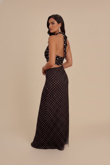 Print Maxi Skirt & Halter Neck Top Co-ord Set - Image 2
