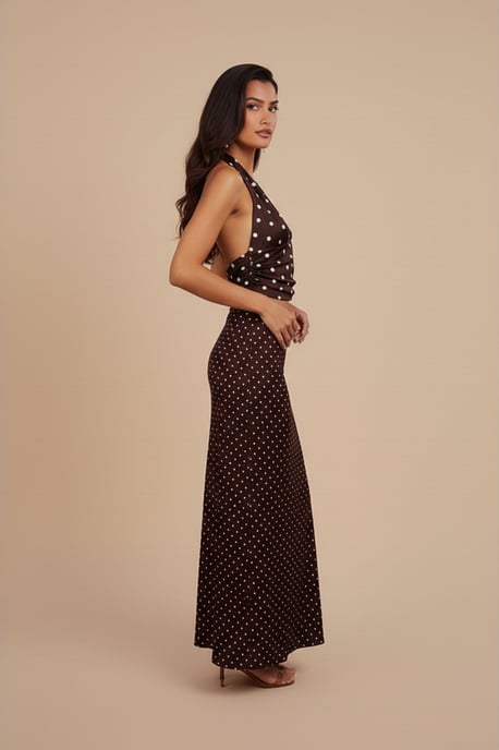Print Maxi Skirt & Halter Neck Top Co-ord Set - Image 3