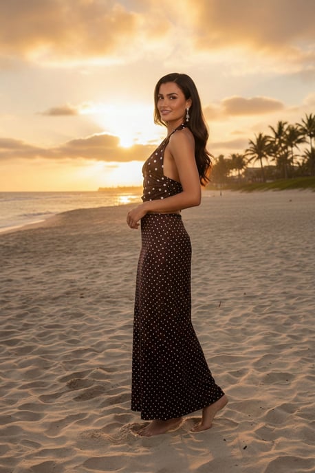 Print Maxi Skirt & Halter Neck Top Co-ord Set - Image 4