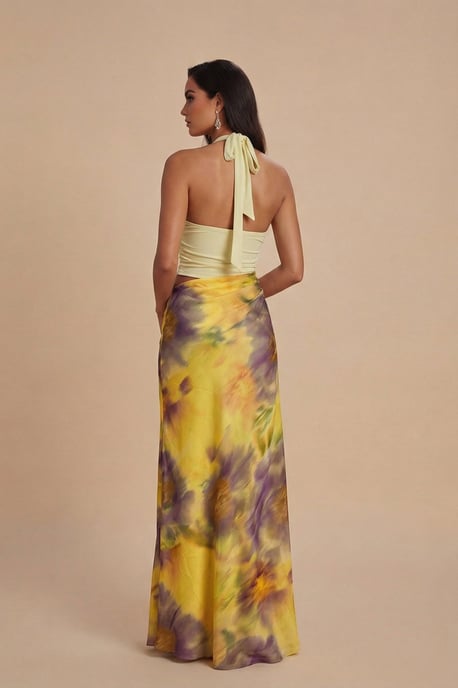 Print Maxi Skirt & Halter Neck Top Co-ord Set - Image 2