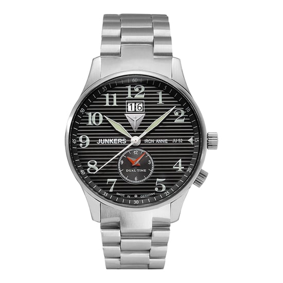 JUNKERS Iron Annie Ju52 Series Men's Quartz Watch with Silver Steel Bracelet 6640M-2 - Image 1