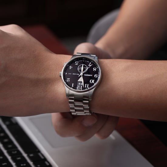 JUNKERS Iron Annie Ju52 Series Men's Quartz Watch with Silver Steel Bracelet 6640M-2 - Image 4