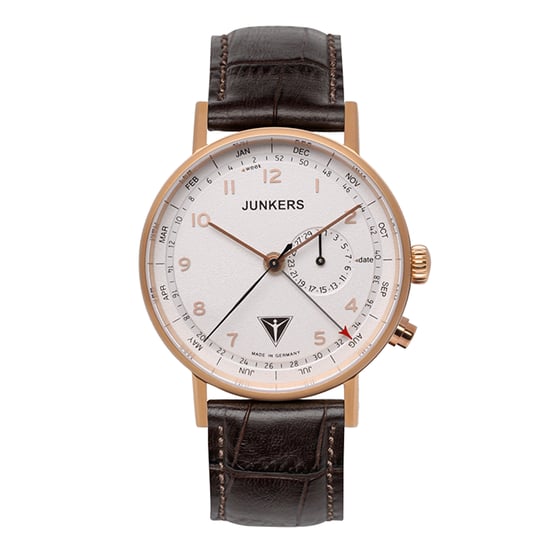 JUNKERS Icebird F13 Series Men's Quartz Watch with Brown Leather Strap 6736-4 - Image 1