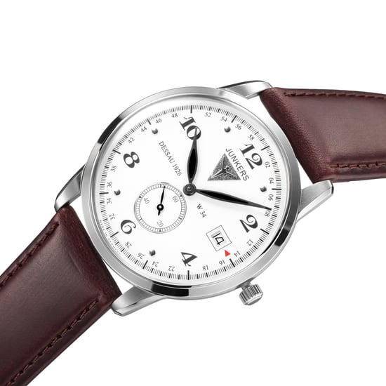 JUNKERS Dessau 1926 Flatline Series Men's Quartz Watch with Brown Leather Strap 6334-1 - Image 2