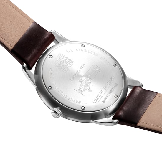 JUNKERS Dessau 1926 Flatline Series Men's Quartz Watch with Brown Leather Strap 6334-1 - Image 4