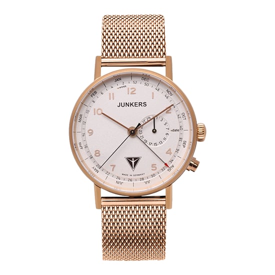 JUNKERS Icebird F13 Series Men's Quartz Watch with Rose Gold-Plated Steel Bracelet 6736M-4 - Image 1