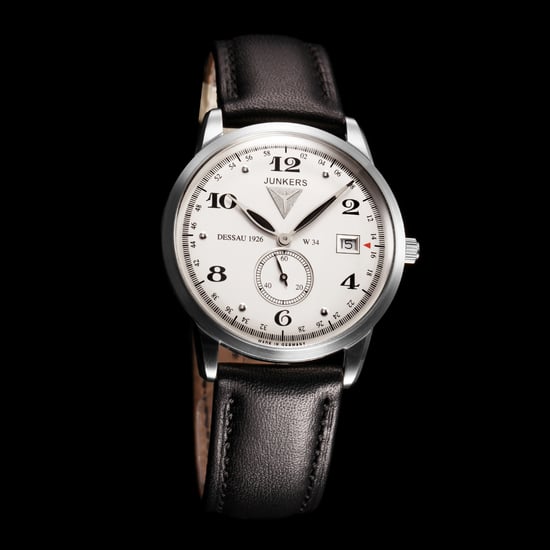 JUNKERS Dessau 1926 Flatline Series Men's Quartz Watch with Black Leather Strap 6334-4 - Image 3