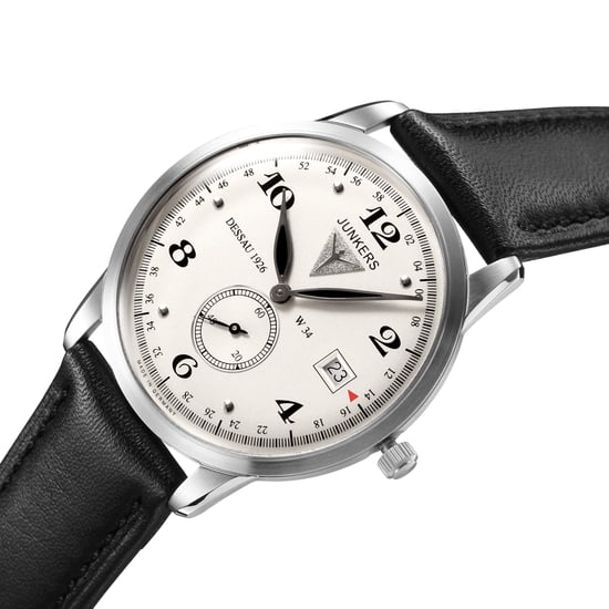 JUNKERS Dessau 1926 Flatline Series Men's Quartz Watch with Black Leather Strap 6334-4 - Image 4