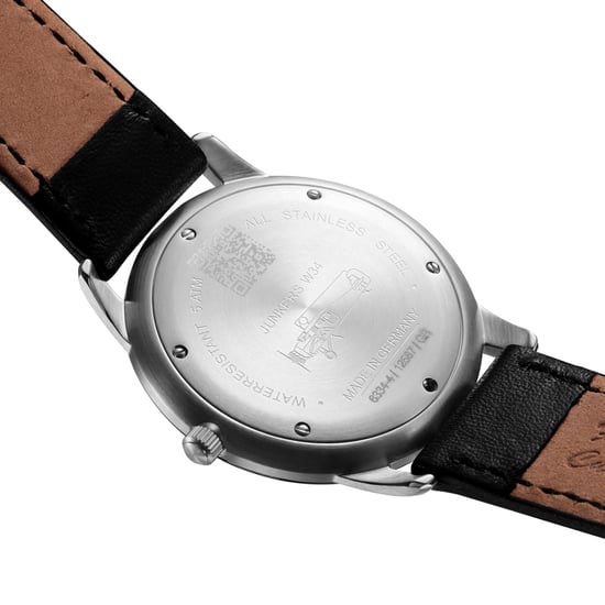 JUNKERS Dessau 1926 Flatline Series Men's Quartz Watch with Black Leather Strap 6334-4 - Image 6