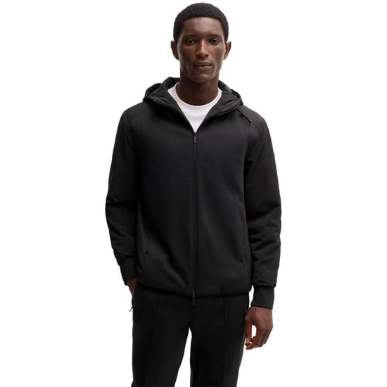 Men's Boss Hooded Regular Fit Sweatshirt in Black 001 - Image 2