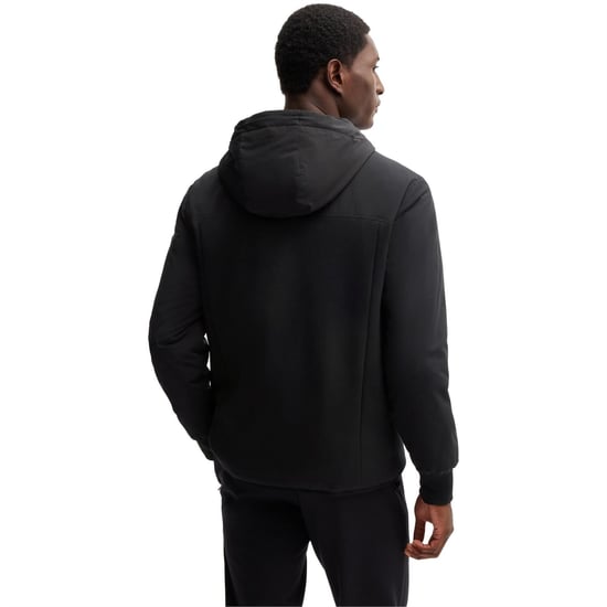 Men's Boss Hooded Regular Fit Sweatshirt in Black 001 - Image 3