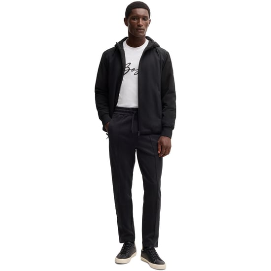 Men's Boss Hooded Regular Fit Sweatshirt in Black 001 - Image 5