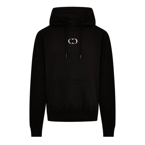 Men's Criminal Damage Hooded Neck Long Sleeve Sweatshirt in Black - Image 1