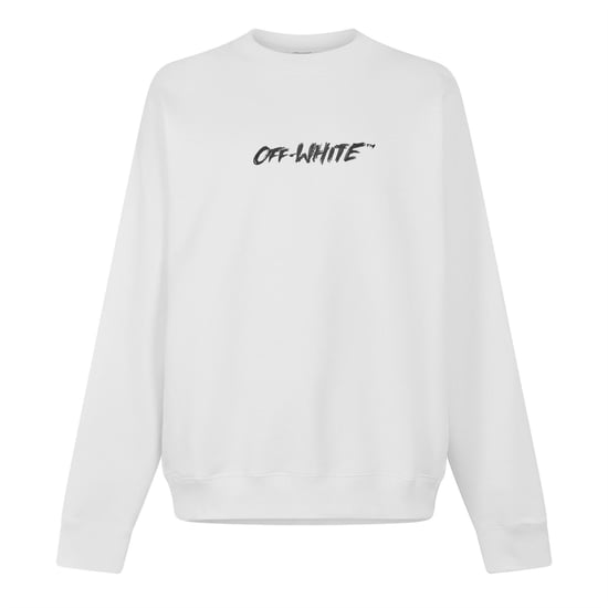 Men's Off White Crew Sweatshirt in White - Image 1
