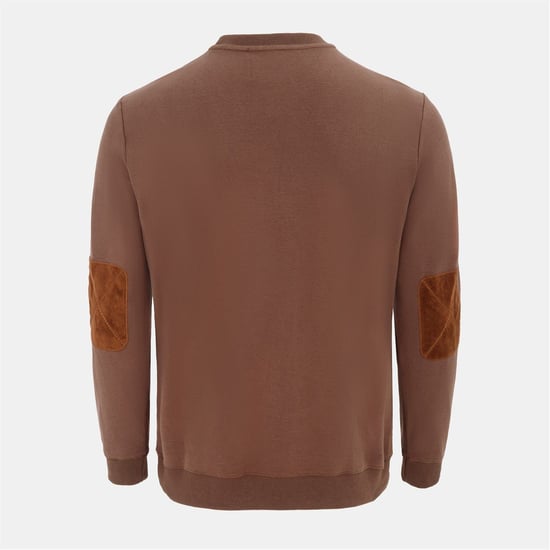 Men's Howick Crew Neck  Jumper in Dark Brown - Image 2