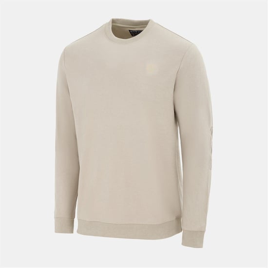 Men's Howick Crew Neck Jumper in Khaki - Image 3
