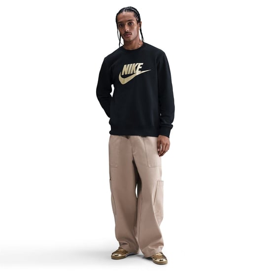 Men's Nike Crew Neck Long Sleeve Jersey Sweatshirt in Black/Gold - Image 3