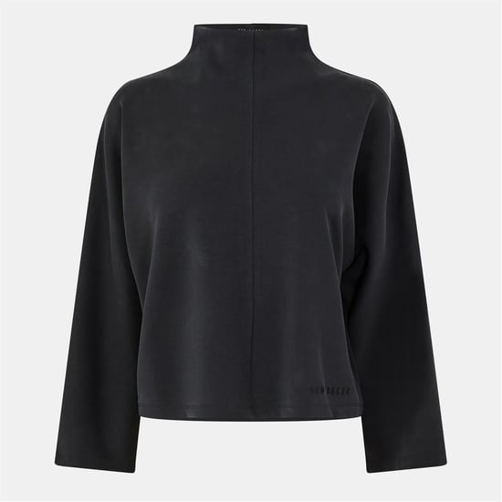 Women's Ted Baker Cupro Relaxed Fit Mock Neck Sweatshirt in Black - Image 1